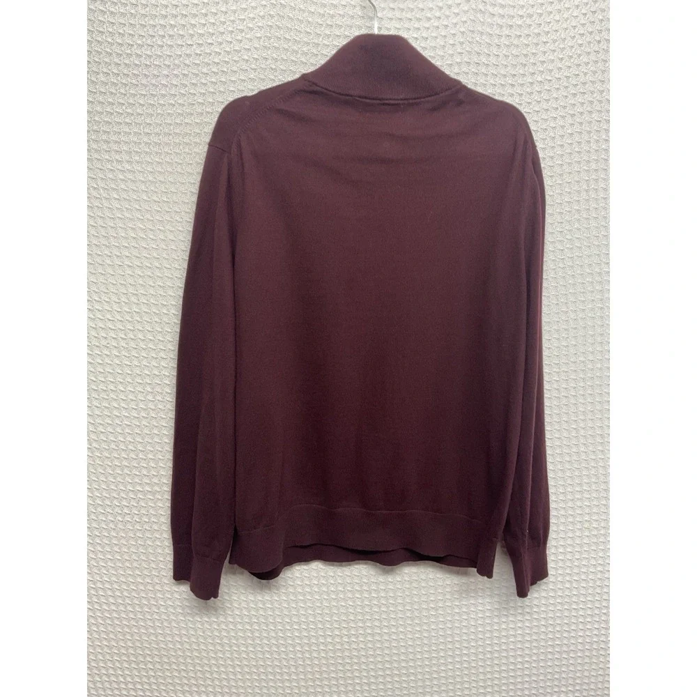 Banana Republic Cotton Cashmere 1/2 Zip Sweater Men's XL Burgundy Preppy